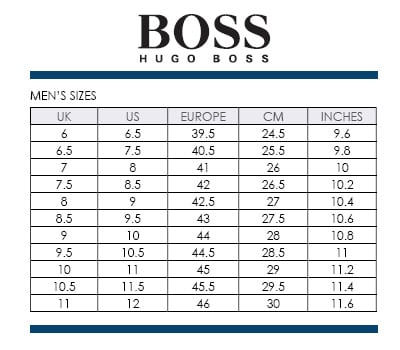 hugo boss polo size guide