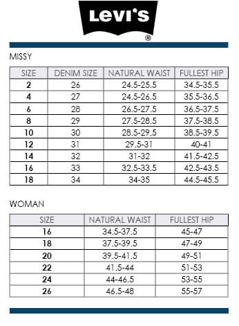 Levi Size Chart Conversion