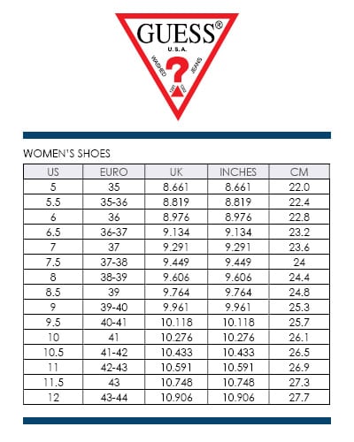 guess men's jacket size chart